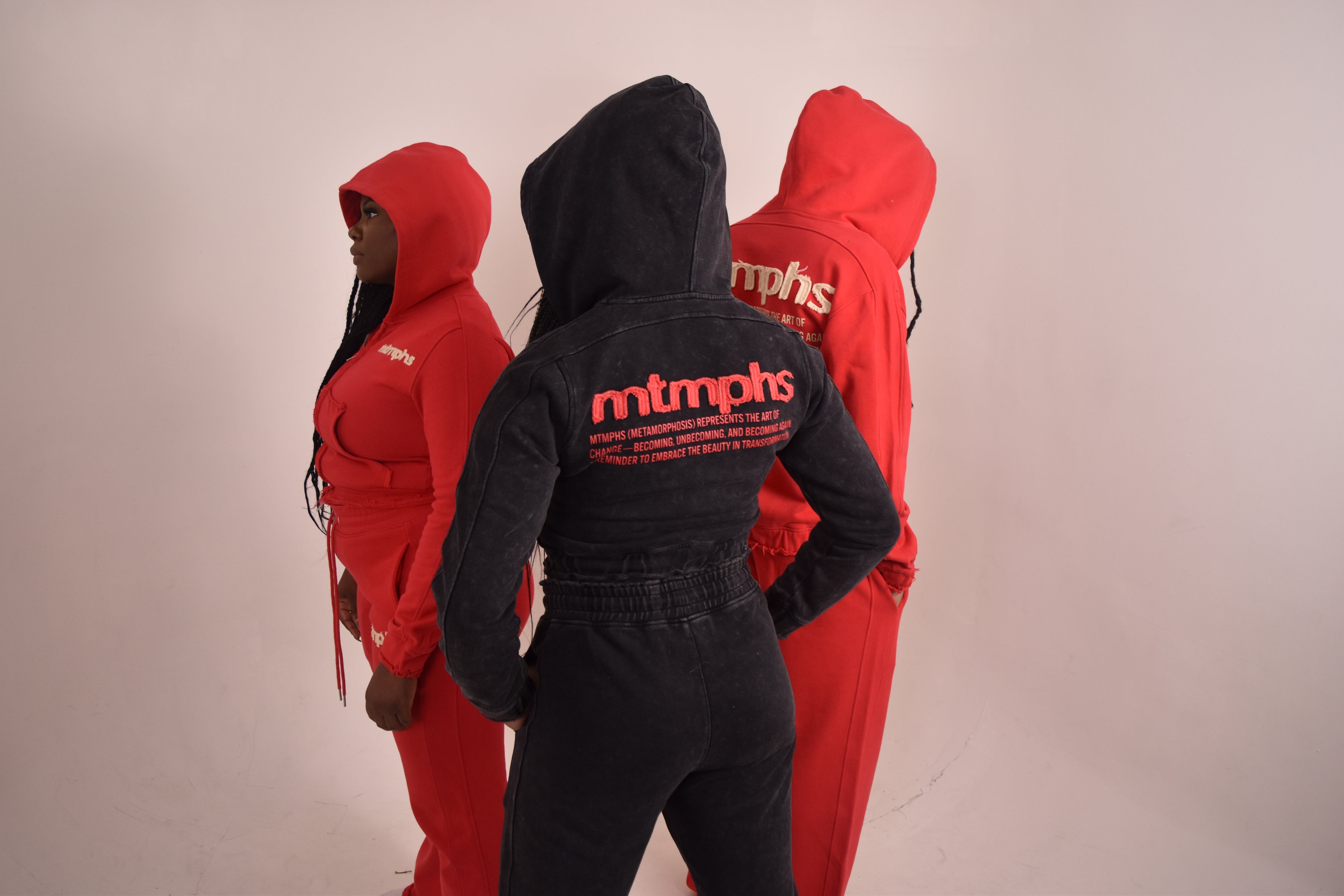 MTMPHS Women's Hooded Jacket - Acid Wash Black