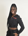MTMPHS Women's Hooded Jacket - Acid Wash Black